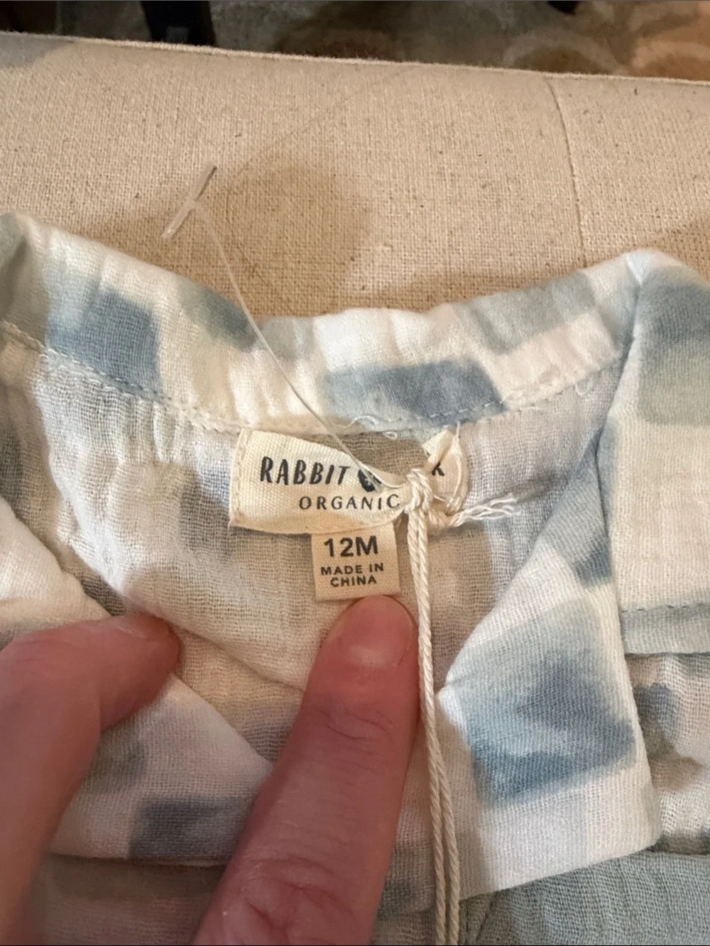 Rabbit & Bear Organic Kids Blue Check Matching Set